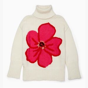 Kate Spade Floral Intarsia Sweater in French Cream size Large